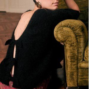 SÉZANE Aurette Jumper Sweater Back Bows Size Med